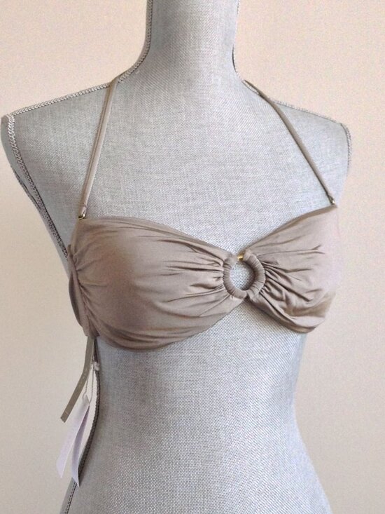 J. Crew Other - J.Crew Taupe Tan Halter Bikini Top Center O-Ring Medium M NWT Quiet Luxury Italy